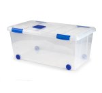 Contenedor plastico plasticforte n 7 transparente con tapa 61l 73x41x32 cm