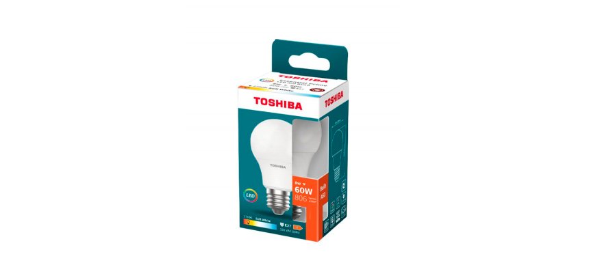 Bombilla led toshiba essential a60 e27 8w luz calida 2700k