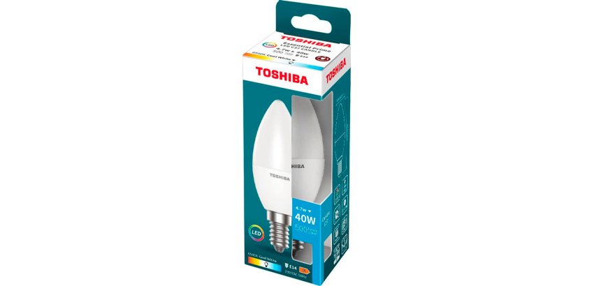 Bombilla led toshiba essential c37 e14 4.7w luz fria 6500k