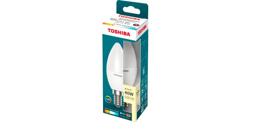 Bombilla led toshiba essential c37 e14 4.7w luz neutra 4000k
