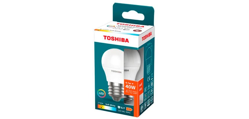 Bombilla led toshiba essential g45 e27 4.7w luz calida 2700k