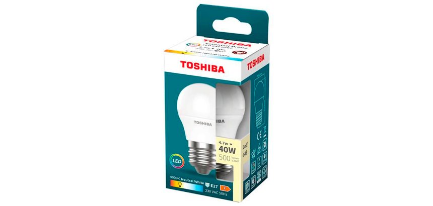 Bombilla led toshiba essential g45 e27 4.7w luz neutra 4000k