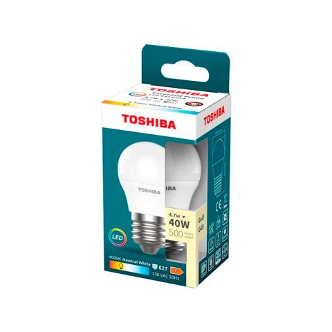 Bombilla led toshiba essential g45 e27 4.7w luz neutra 4000k