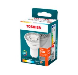 Foco led toshiba essential gu10 4.5w luz calida 2700k