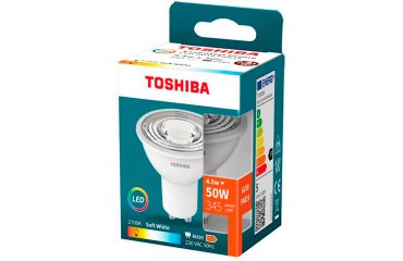 Foco led toshiba essential gu10 4.5w luz calida 2700k