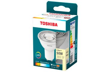 Foco led toshiba essential gu10 4.5w luz neutra 4000k