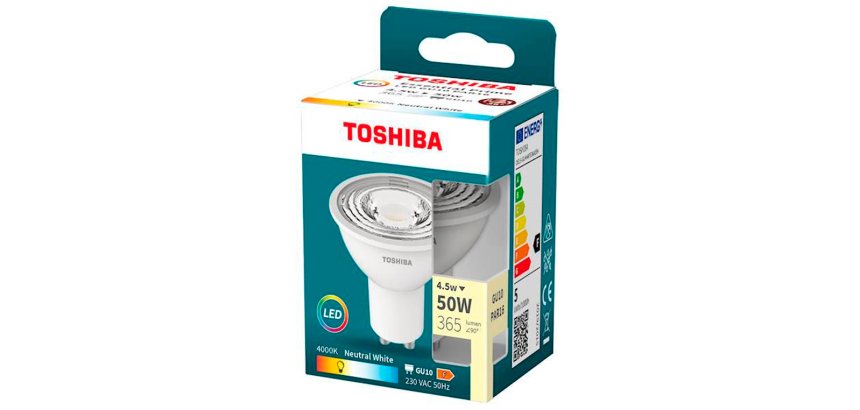 Foco led toshiba essential gu10 4.5w luz neutra 4000k