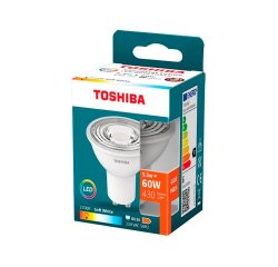 Foco led toshiba essential gu10 5.5w luz calida 2700k