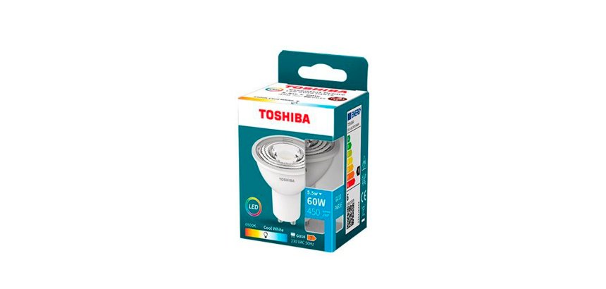 Foco led toshiba essential gu10 5.5w luz fria 6500k