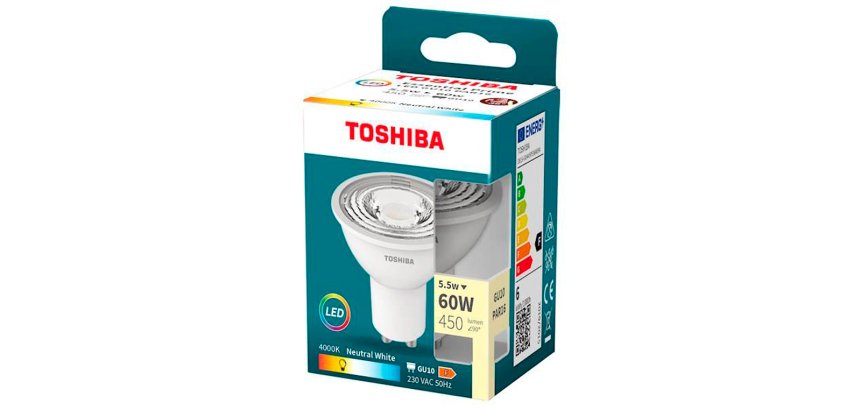 Foco led toshiba essential gu10 5.5w luz neutra 4000k