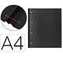 Carpeta liderpapel 4 anillas redondas 25 mm polipropileno din a4 ultra compacta con lomo extensible 4 cm negro