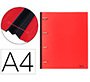 Carpeta liderpapel 4 anillas redondas 25 mm polipropileno din a4 ultra compacta con lomo extensible 4 cm rojo