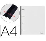 Carpeta liderpapel 4 anillas redondas 25 mm polipropileno din a4 ultra compacta con lomo extensible 4 cm translucida