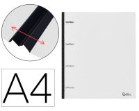 Carpeta liderpapel 4 anillas redondas 25 mm polipropileno din a4 ultra compacta con lomo extensible 4 cm translucida