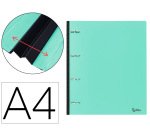 Carpeta liderpapel 4 anillas redondas 25 mm polipropileno din a4 ultra compacta con lomo extensible 4 cm verde