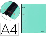 Carpeta liderpapel 4 anillas redondas 25 mm polipropileno din a4 ultra compacta con lomo extensible 4 cm verde