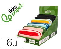 Estuche portatodo liderpapel duo 3 cremalleras con bolsillo frontal 220x90x50 mm