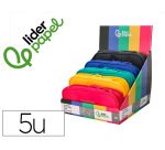 Estuche portatodo liderpapel color pop 2 cremalleras compartimento extensible 230x60 mm