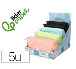 Estuche portatodo liderpapel minibag 2 cremalleras con bolsillo interior 210x100x70 mm