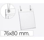 Soporte portaprecios q-connect con 2 agujeros y clip para cesta metalica etiqueta 76x80 mm