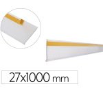 Soporte portaprecios q-connect adhesivo para estanteria etiqueta 27x1000 mm semi-transparente