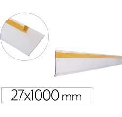 Soporte portaprecios q-connect adhesivo para estanteria etiqueta 27x1000 mm semi-transparente