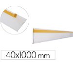 Soporte portaprecios q-connect adhesivo para estanteria etiqueta 40x1000 mm semi-transparente