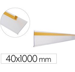 Soporte portaprecios q-connect adhesivo para estanteria etiqueta 40x1000 mm semi-transparente