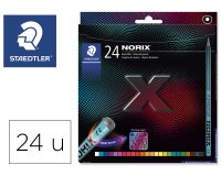 Lapices de colores staedtler norix con forma inteligente estuche de 24 unidades colores surtidos