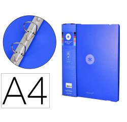 Carpeta 4 anillas de 35 mm mixtas antartik a4 foam color azul