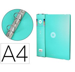 Carpeta 4 anillas de 35 mm mixtas antartik a4 foam color menta