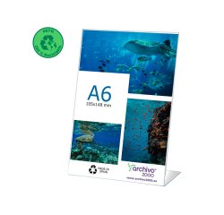 Expositor sobremesa archivo 2000 petg flexible en forma de l din a6 vertical 45x105x150 mm