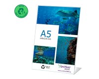 Expositor sobremesa archivo 2000 petg flexible en forma de l din a5 vertical 55x150x210 mm