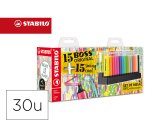 Rotulador stabilo fluorescente set de mesa 15 unidades boss 70 + 15 unidades swing cool colores surtidos