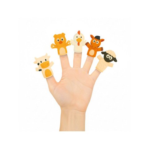 Marionetas de dedos imaginovo tiny tales pvc granja blister de 5 unidades surtidas