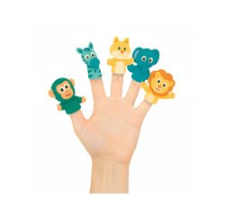 Marionetas de dedos imaginovo tiny tales pvc selva blister de 5 unidades surtidas
