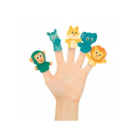 Marionetas de dedos imaginovo tiny tales pvc selva blister de 5 unidades surtidas