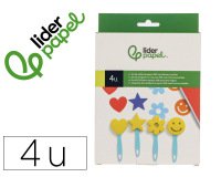 Esponja manualidades liderpapel goma eva espatula formas caja de 4 unidades unidades