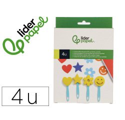 Esponja manualidades liderpapel goma eva espatula formas caja de 4 unidades unidades