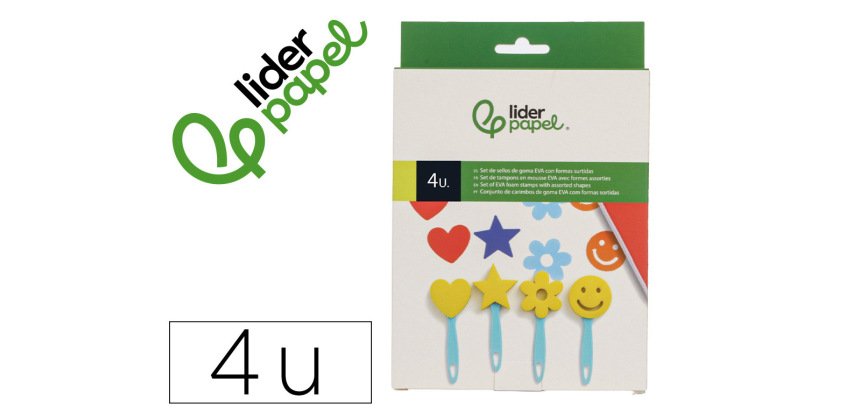 Esponja manualidades liderpapel goma eva espatula formas caja de 4 unidades unidades