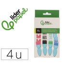 Esponja manualidades liderpapel goma eva pincel formas caja de 4 unidades
