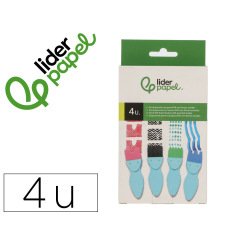 Esponja manualidades liderpapel goma eva pincel formas caja de 4 unidades