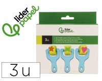 Esponja manualidades liderpapel goma eva rodillo formas caja de 3 unidades