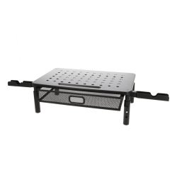 Soporte q-connect para monitor metalico regulable en altura con cajon y dos soportes para movil