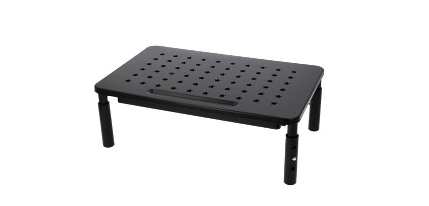 Soporte q-connect para monitor metalico regulable en altura con bandeja 370x235x145 mm