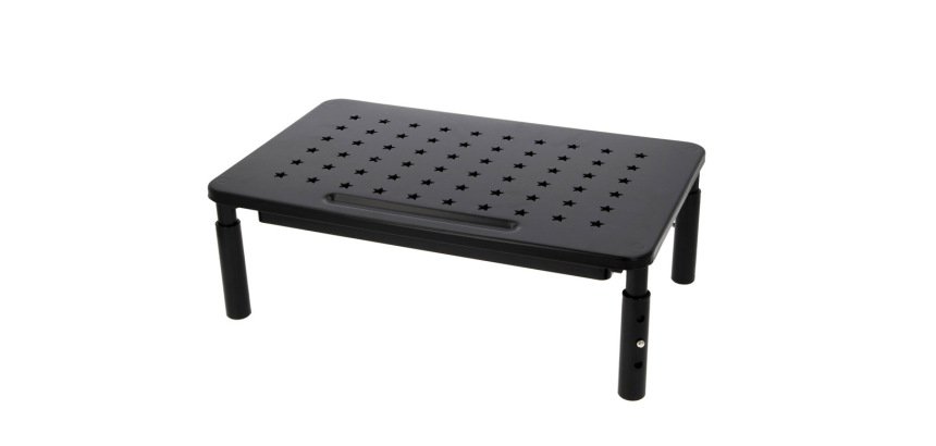 Soporte q-connect para monitor metalico regulable en altura con bandeja 370x235x145 mm