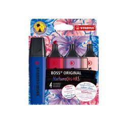 Rotulador stabilo boss fluorescente nature colors wildflower edition estuche de 4 unidades colores surtidos