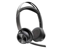 HP Poly Auriculares Voyager Focus 2 USB-C-C + adaptador USB-C/A + base de carga