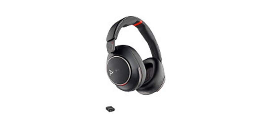 Auriculares poly inalambrico voyager surround 85 uc + adaptador usb-c/a + soporte de carga