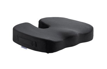 Cojin de asiento q-connect de espuma viscoelastica color negro 460x370x75 mm